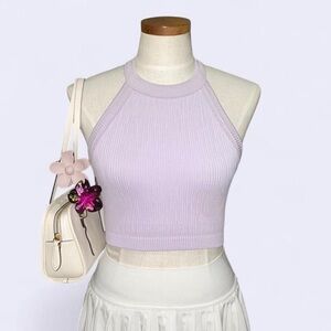 Aerie Halter High Neck Crop Top size M in Lavender 💜